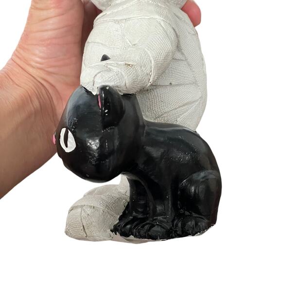 Mummy Pumpkin Halloween Figure Decor Black Cat & Trick or Treat Pail New - Picture 11 of 12